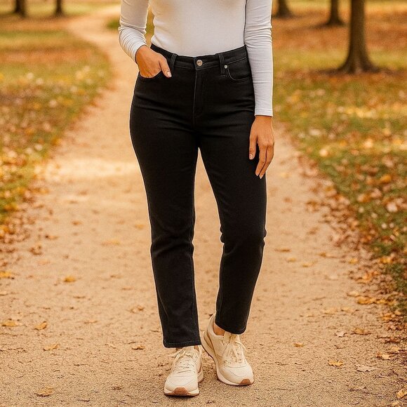 32 Degrees Denim - 32 Degrees 10/30 Comfort Stretch Pants Sweatpants Jeans Winter Heavyweight Black